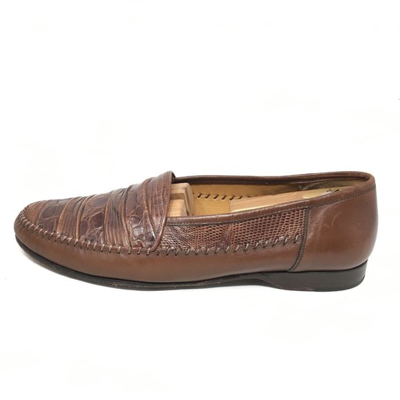 Mezlan Loafers Shoes Size 9 Brown Lizard Crocodile main image 9